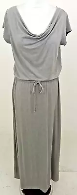 Gap Women's Dress Size M Heather Grey Cowl Neck Drawstring Waist Maxi Used F1 • £6.99