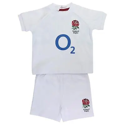 England RFU Rugby Baby/Toddler T-Shirt & Shorts Set | White | 2023/24 • £13.50