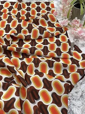✅Retro Vintage 70’s Printed Dress Fabric Crepe Ultra Super Smooth Skirts D2 • £6.49