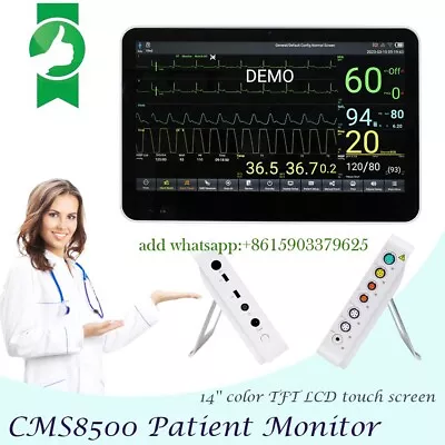 14'' Color TFT LCD Touch Screen Patient Monitor  With ECG RESP NIBP SpO2TEMP • $799