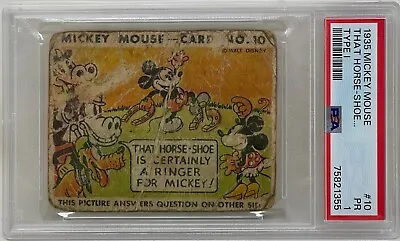 1935 Mickey Mouse Gum Card Type I That Horse-Shoe... #10 WALT DISNEY PSA PR 1 • $129.99