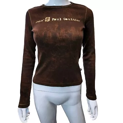 Vintage Y2k Jean Paul Gaultier Acid Wash Long Sleeve Top Cotton Size S • $151.59