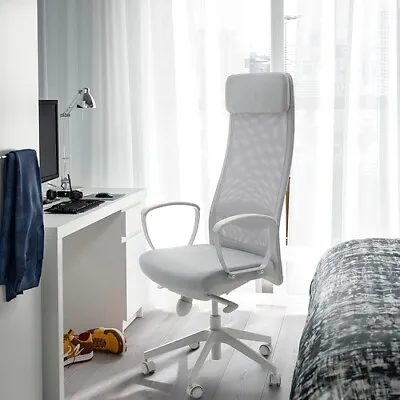 New Ikea Markus Office Chair Vissle Light Grey Ergonomic 105.218.58 • £205.90