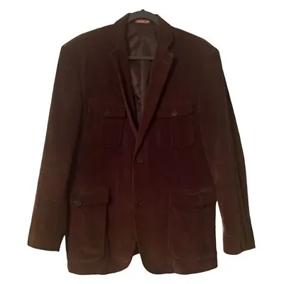 Covington Chocolate Brown Mens Corduroy Blazer Suit Jacket Size 40R Western • $37.99