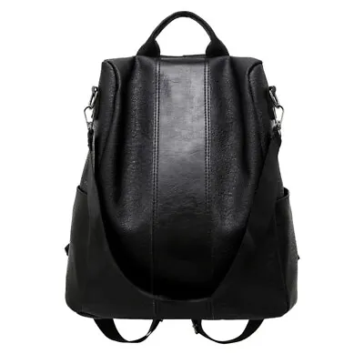 £8.99 • Buy UK Ladies Rucksack Anti-theft Bag Womens Leather School Bag Backpack Handbag