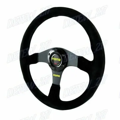 Universal 340mm Racing Steering Wheel With Suede Leather For Momo Hub X1 • $68