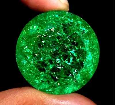 GIE Certified 60 Ct Natural MUZO Colombian Green Emerald Round Unheated Gemstone • $34.75