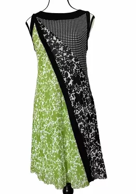 Vivienne Tam Nylon Sleeveless Green Black  White Dress Women’s Size S • $64