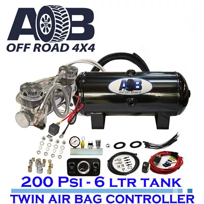 486 220 12V Double Ended Air Compressor Full System 6L Tank Manifold Twin Air... • $771