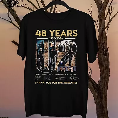 U2 Band 48 Years 1976-2024 U2 Signature Thank You Memories Shirt Cotton  1CM1094 • $14.99