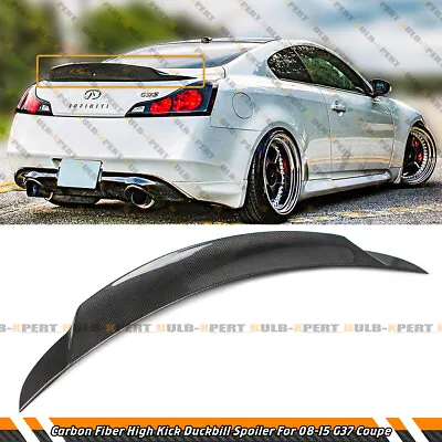 Fit For 2008-2015 Infiniti G37 2 Door Carbon Fiber High Kick Rear Trunk Spoiler • $168.99