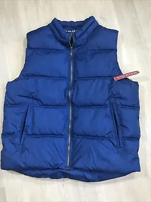 MERONA Womens Vest XL Blue Puffer Zip Up Outdoor Rustic Hiking Cabin Classic NWT • $9.50