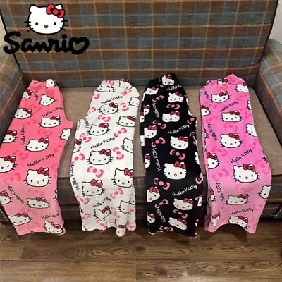 Hello Kitty Pajama Pants Y2k Fairy Sanrio Flannel Autumn Warm Women Pant Fashion • $22.97