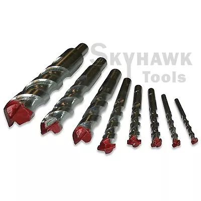 8 Pc Jumbo Masonry Drill Bit Set 3/16  To 1  Carbide Tip- Concrete Brick& Tile • $17.69