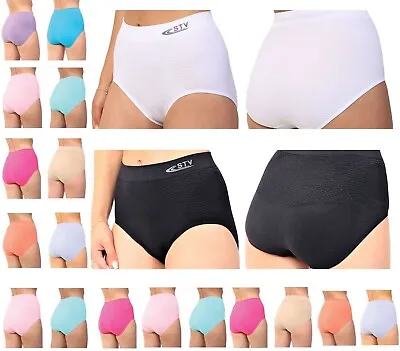 £4.79 • Buy Ladies Seamless Slimming Tummy Control Pants Magic Shaper Knickers STV Briefs 