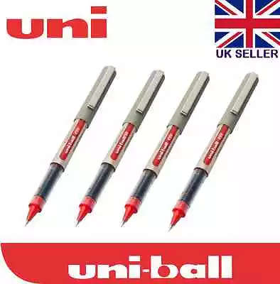 4 X UNI-BALL UB-157 EYE ROLLERBALL PEN 0.7mm (Red Ink)  • £7.89