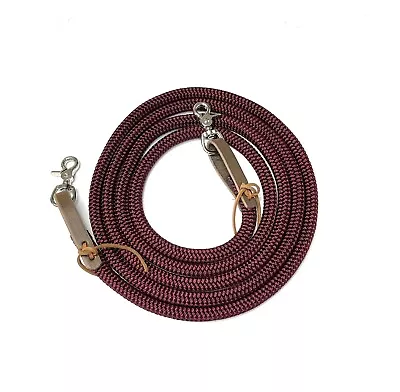 Burgundy Yacht Rope Reins Water Loops  Rope Reins With Trigger Snaps • $47