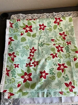 Moda Fabric Bonnie Camille April Showers Cotton 55082 Green Red Floral 50x44 In • $50