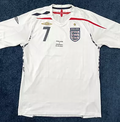 AUTHENTIC ENGLAND 2007 HOME  FOOTBALL SHIRT LARGE ADULT (VERY GOOD) BECKHAM No7 • £65