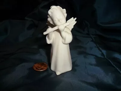 Vintage Goebel White Bisque Angel With Flute - West Germany • $9.99