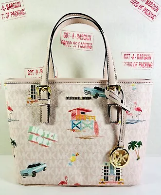 MICHAEL KORS JET SET TRAVEL XS ZIP TOTE Xbody CONVERTIBLE PINK POWDER BLUSH BAG • $97.98