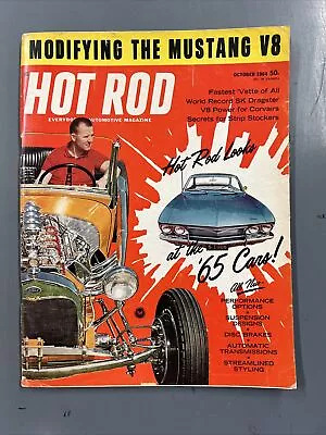 Hot Rod Magazine Oct 1964 Vintage Corvair Mustang Custom Kustom Classic Car VTG • $10