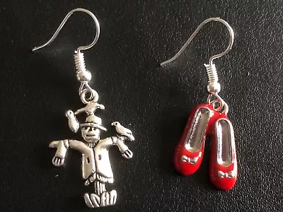 ❤️ FUNKY WIZARD OF OZ  MISMATCHED Odd Earrings Scarecrow & Ruby Red Shoes • £3.95