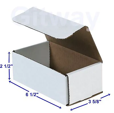 6 1/2 X 3 5/8 X 2 1/2 Small White Cardboard Packaging Mailing Shipping 50 Boxes • $27.05