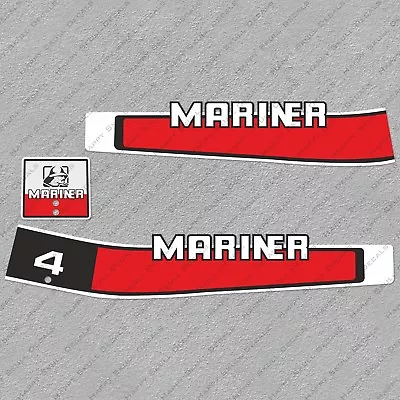 Mariner 4 Hp Two Stroke Outboard Engine Decals Sticker Set Reproduction 4HP 80's • $70.30