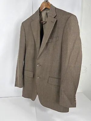 Chaps Ralph Lauren Sport Coat 38R Blazer Suit Jacket Silk Wool Blue Herringbone • $65