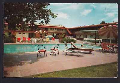 Texas-TX-San Angelo-El Patio Motel-Swimming Pool-Furniture-Cars-Vintage Postcard • $2.95