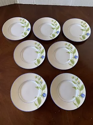 Victoria & Beale Blue Pansy Bread/Butter Plates 6 5/8” Diameter Set Of 4 • $25