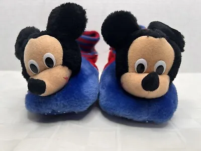 Mickey Mouse Vinyl Head Slippers Vintage 80s 90s Toddler Child NWT Size 9-10 • $17.25