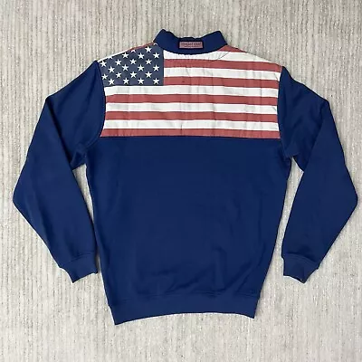 Vineyard Vines Mens 1/4 Zip Sweatshirt Pullover Size XS Blue America USA Sweater • $22.09