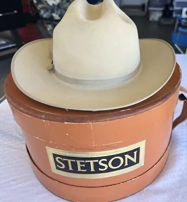 Vintage Stetson 10X Western Cowboy Hat With Box - Size 7 3/8 LO • $350