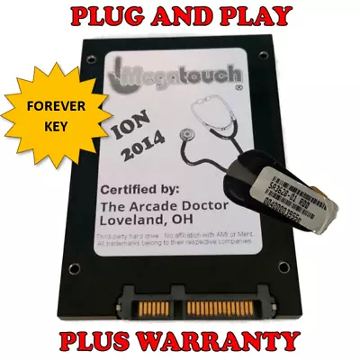 MEGATOUCH GameTime To ION 2014 UPDATE SECURITY KEY + SATA SSD HARD DRIVE UPGRADE • $99.97