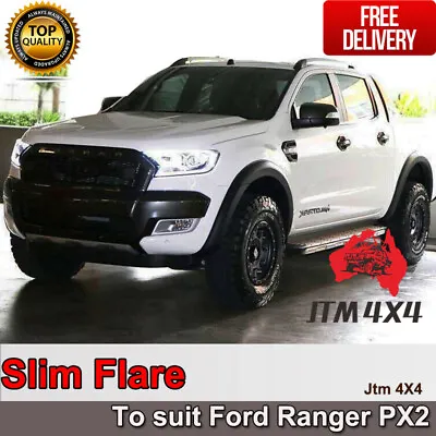 Slim Fender Flares Matte Black Guard Trim Fits To Ford Ranger PX1 PX2 2012-2018 • $279