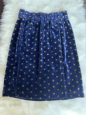 J. Crew Velvet Blue And Star Print Pull On Skirt NWT Size Small • $39