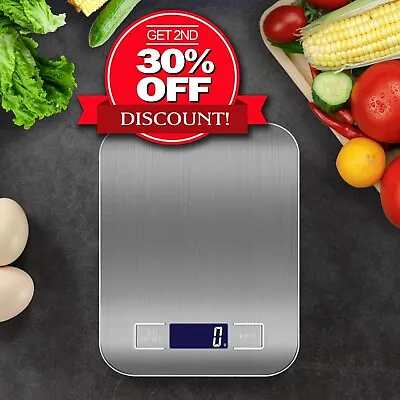 $13.95 • Buy Kitchen Scales Cooking Digital Scale Weight 3Kg 5Kg 10Kg @1g LCD Stainless 