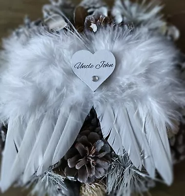 £5 • Buy Personalised Angel Wings Tree/Home Decoration Memorial Rememberance Feathers 