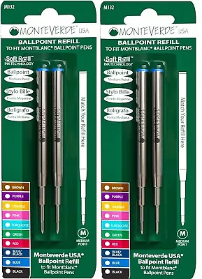 Monteverde Ballpoint Refills To Fit Montblanc Pens Medium M13 2 Packs • $14.95
