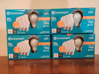 (16 Pack) EcoSmart 60W Equivalent Soft White A19 Dimmable LED Light Bulb • $34.99