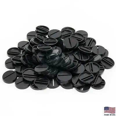 Pack Of 100 25 Mm Plastic Round Slot Bases Miniature Wargames Table Top Gaming • $9.99