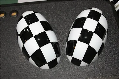 For MINI Cooper R55 R56 R57 R58 R60 R61 Checkered Side Mirror Cover Manual Fold • $44.44