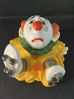 Vintage 1980 Chalkware Clown On Roller Skates Universal Statuary Corp. • $20
