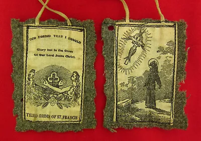 Vintage THIRD ORDER OF SAINT FRANCIS Scapular Catholic Religious Holy Scapular • $29.99