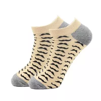 Mustache Pattern Ankle Socks (Adult Large) • $3