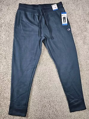 Champion Men's Closed Bottom Sweatpants With Side Pockets Blue Size Large • $18.40