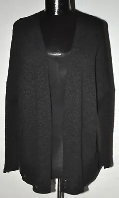 Mossimo Women's Small Long Black Open Front Sweater Knit Long Sleeve • $12.59