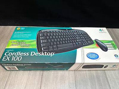 NEW Sealed Logitech EX100 BLACK Cordless Desktop Computer Keyboard & Mouse Set • $24.99